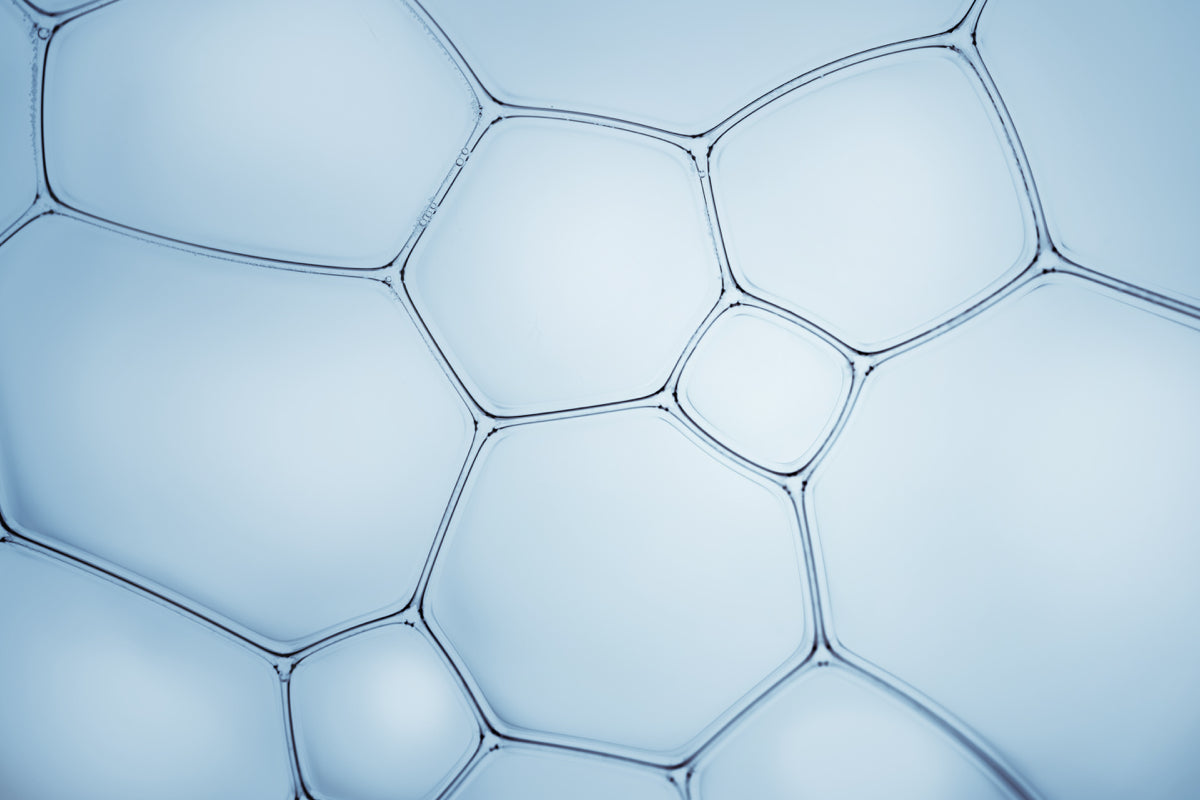 Futuristic Blue Hexagonal Cell Texture Design