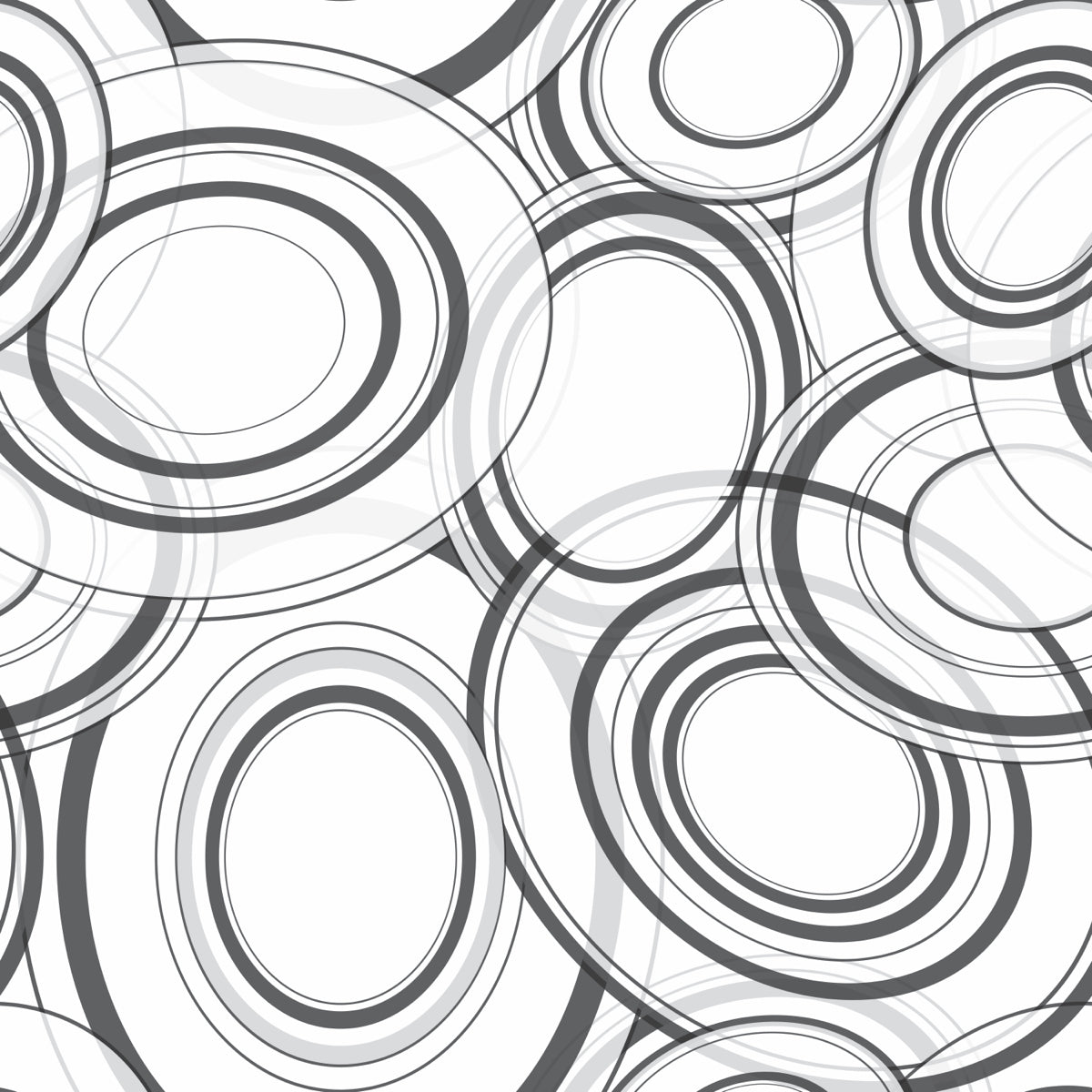 Monochrome Overlapping Circle Pattern Design