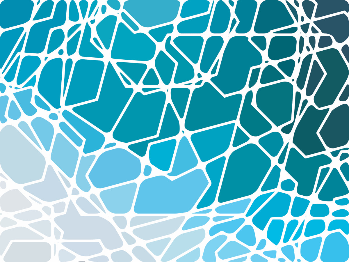 Abstract Blue Geometric Mosaic Pattern Art