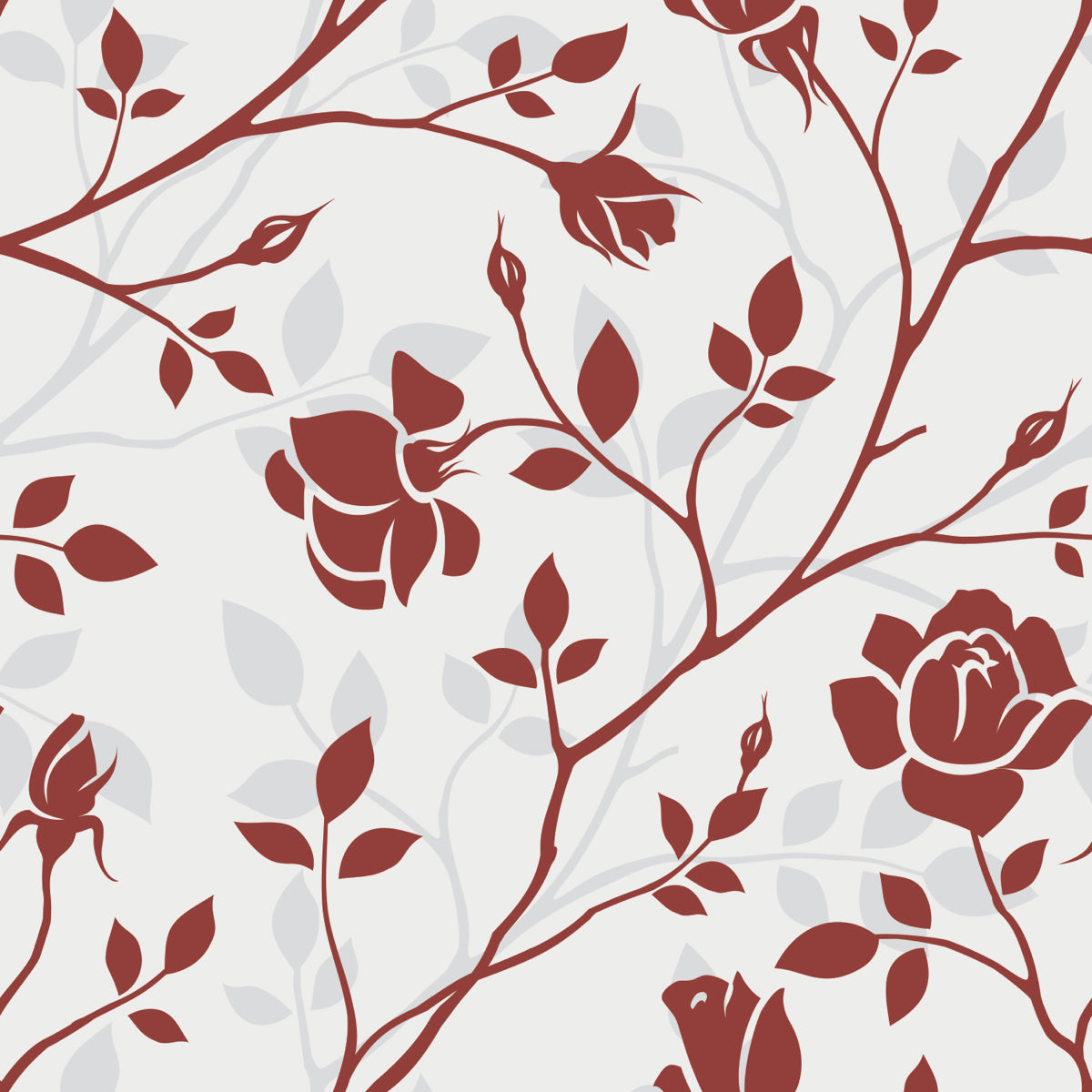 Elegant Red Rose Vine Floral Pattern Design