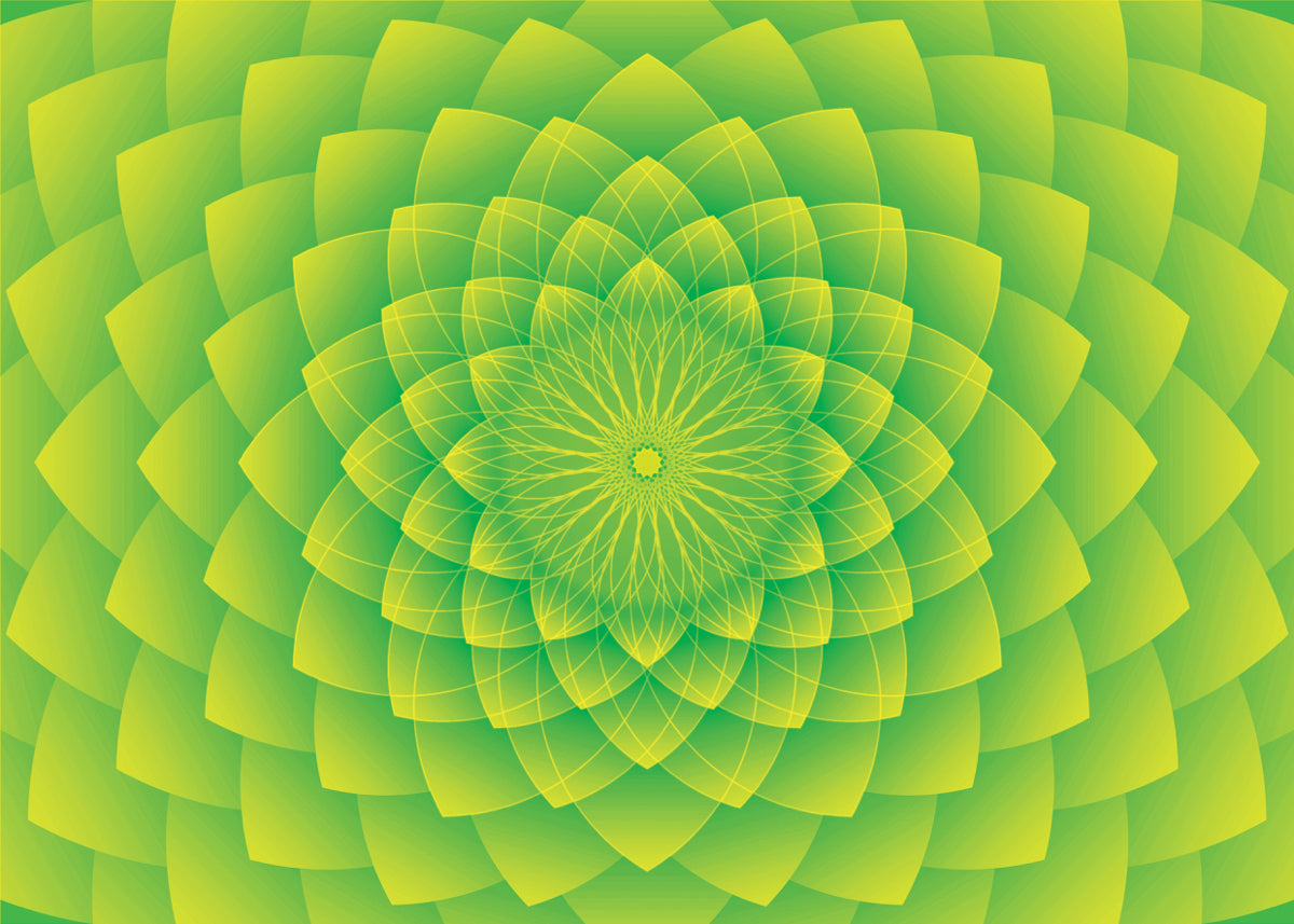 Radiant Green & Yellow Mandala Art Pattern