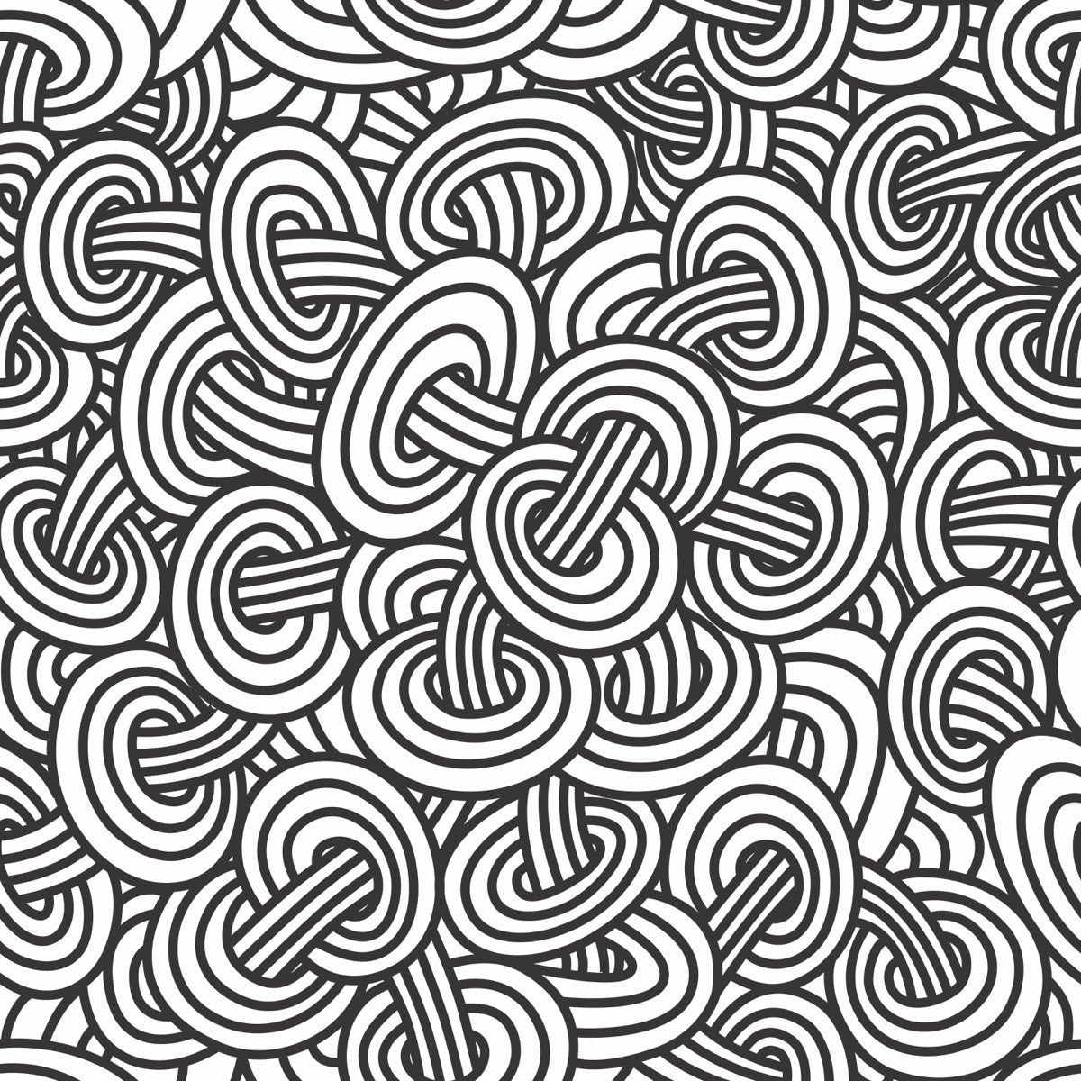 Interlocking Black & White Abstract Knot Pattern