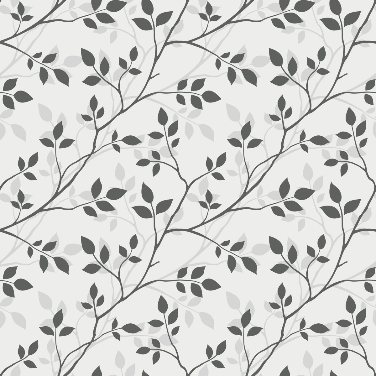 Monochrome Leafy Vine Pattern for Modern Wall Decor