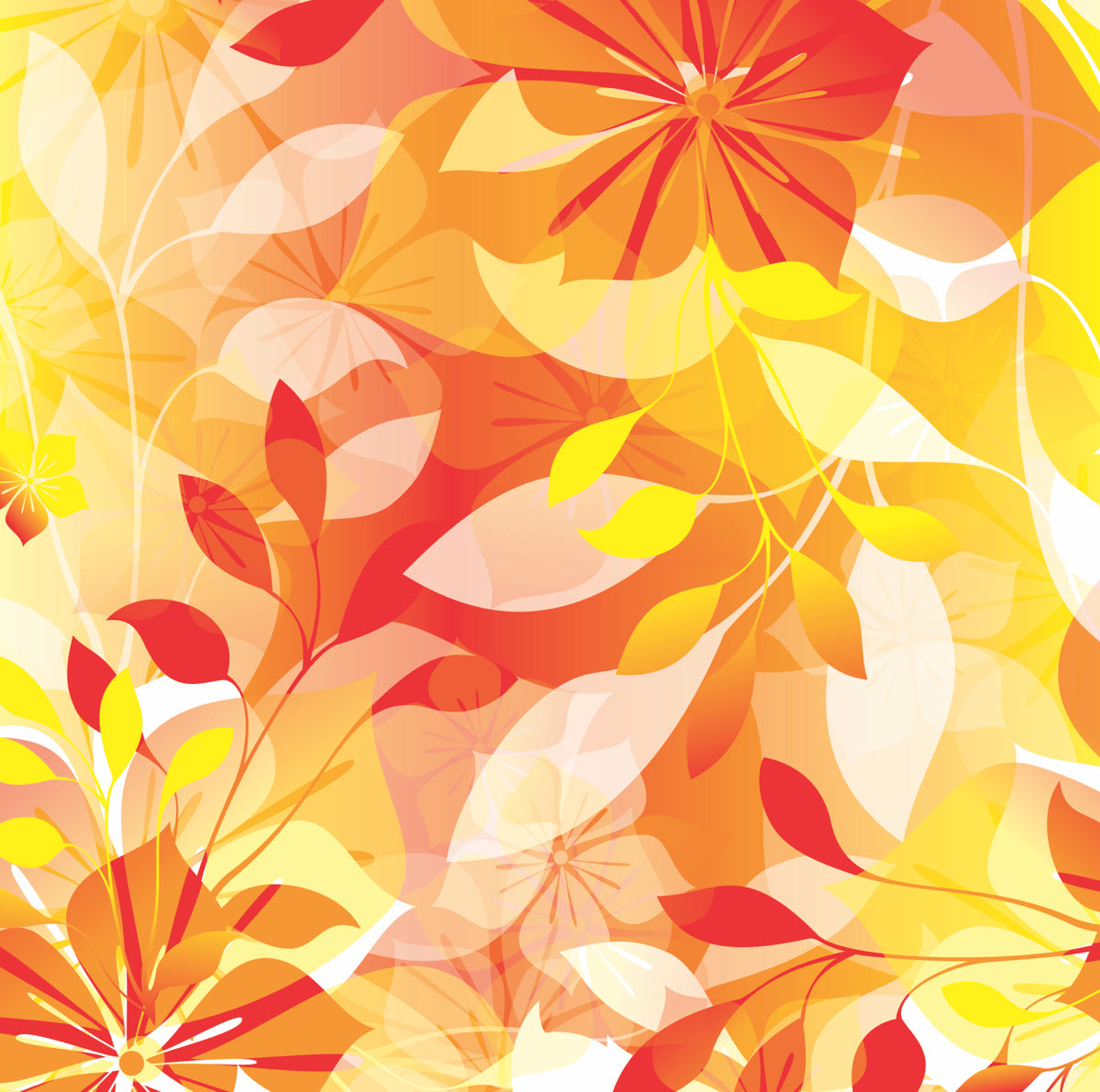 Bright Autumn Floral Pattern in Warm Tones