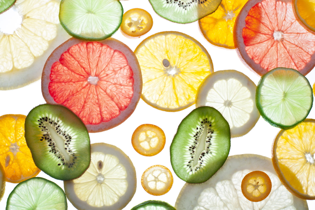 Colorful Citrus and Kiwi Fruit Slice Pattern