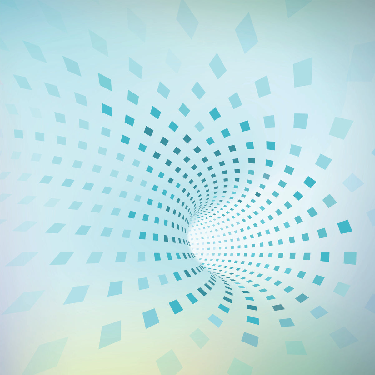 3D Swirl Pixel Illusion in Cool Blue Tones