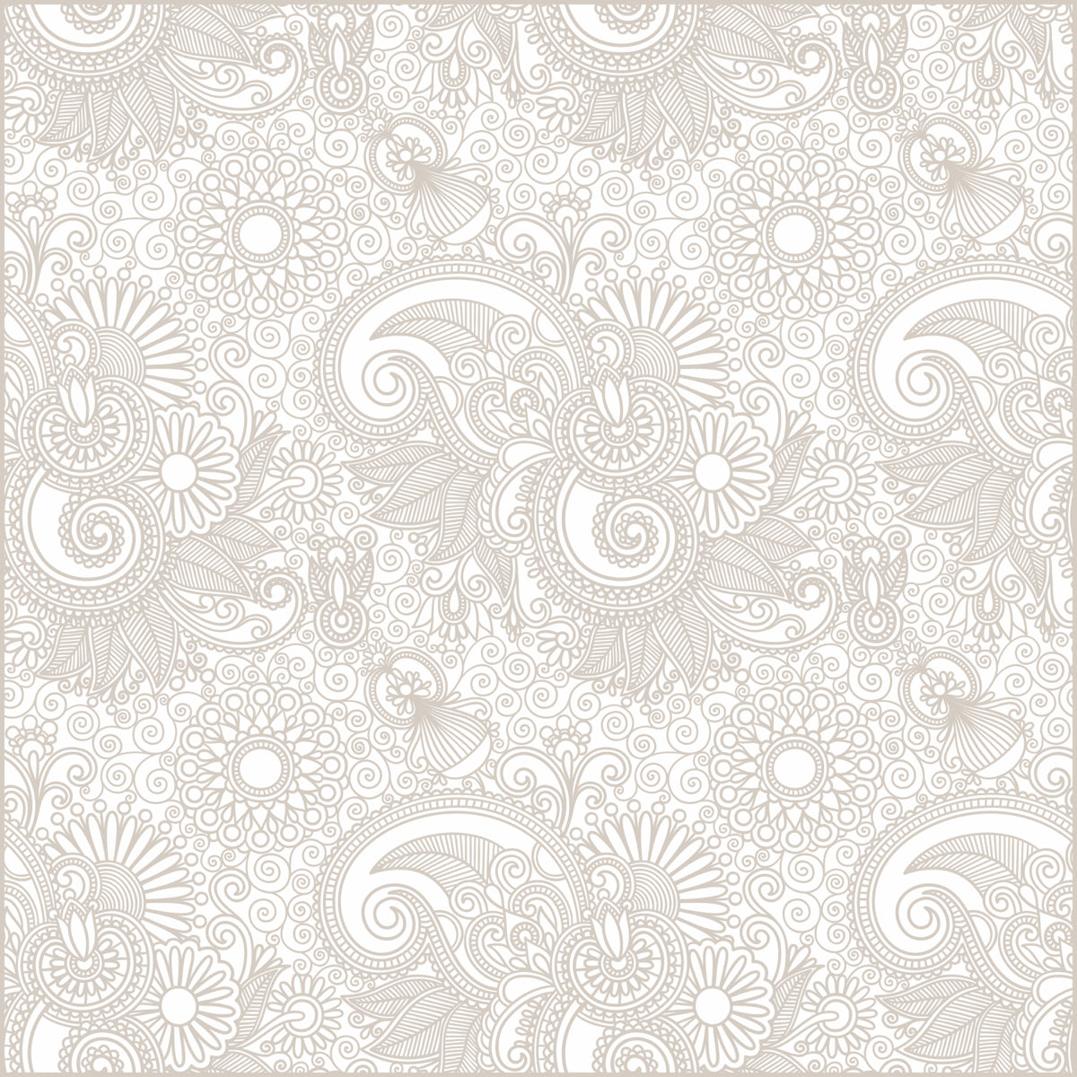 Intricate Beige Floral Paisley Pattern Design