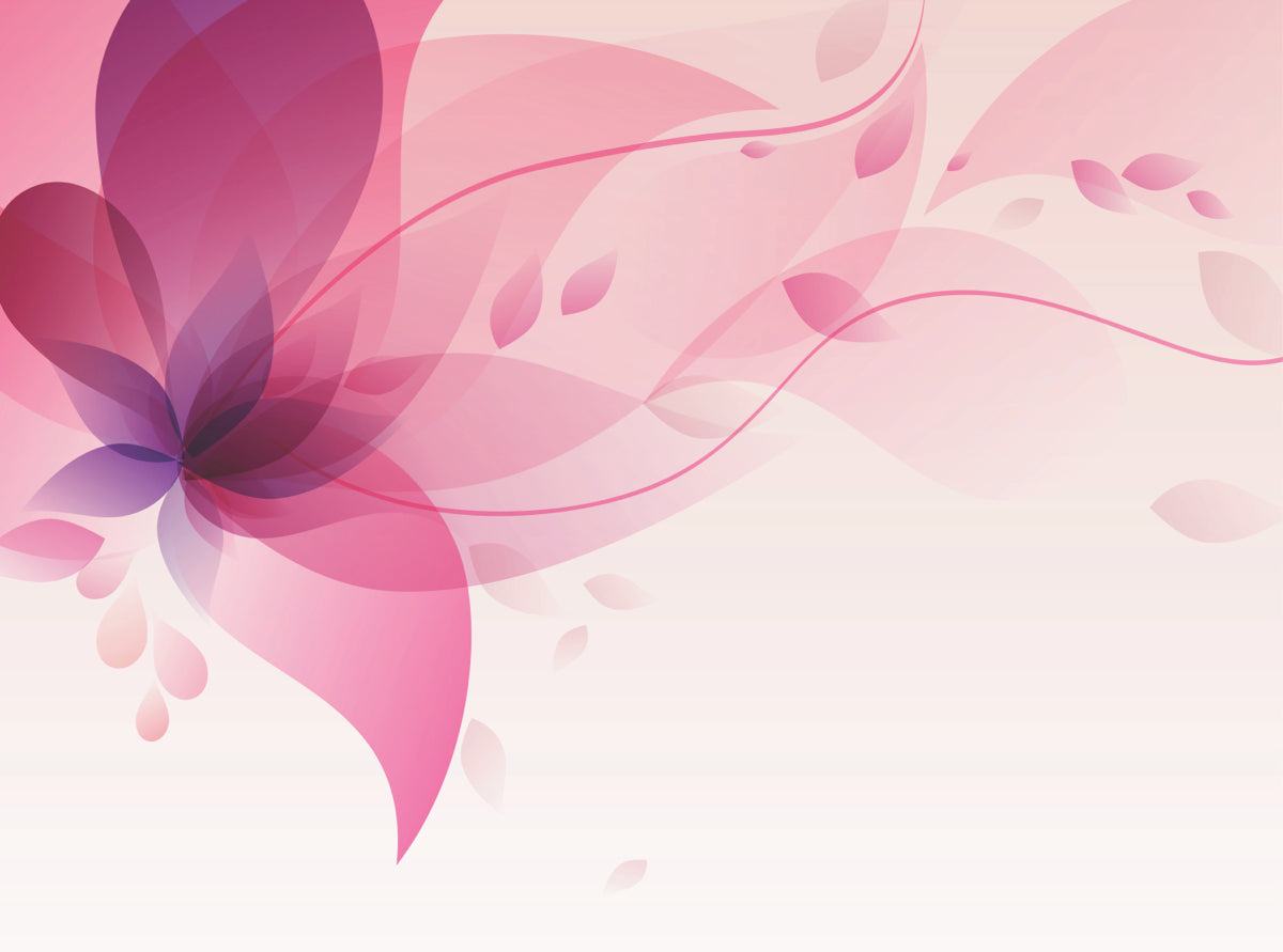 Elegant Pink Floral Abstract Wall Art Print