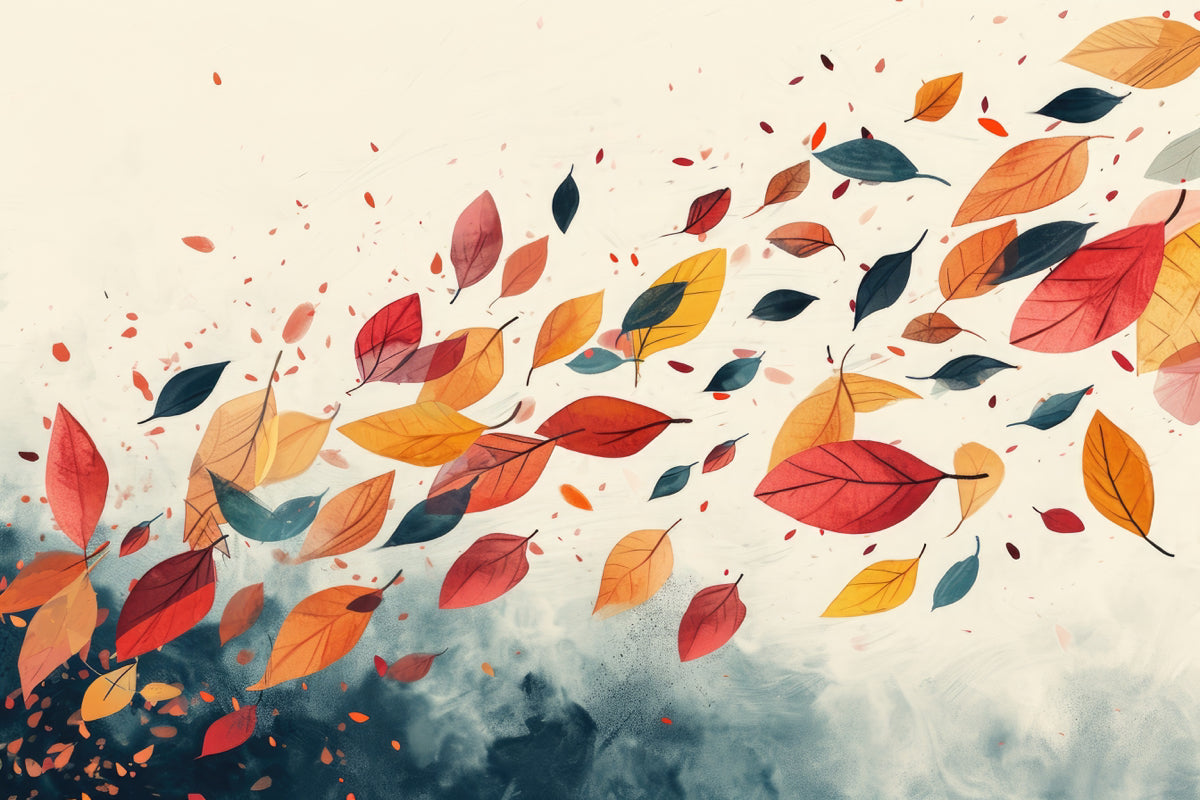 Autumn Leaves in Motion Abstract Wall Art