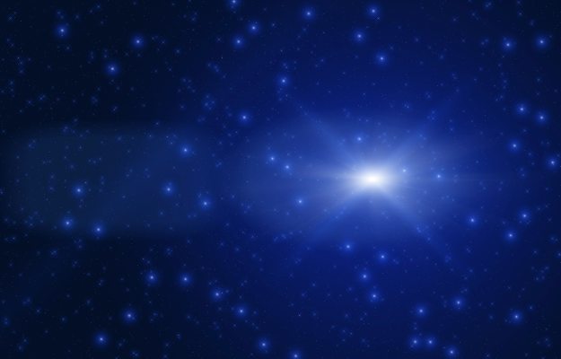 Radiant Starburst Shining in the Deep Blue Space