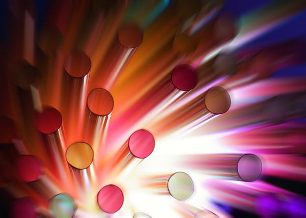 Colorful Light Beams Through Fiber Optics