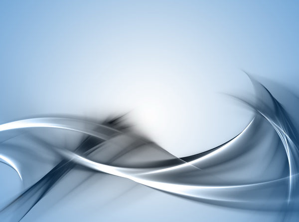 Smooth Silver Waves on Gradient Blue Background