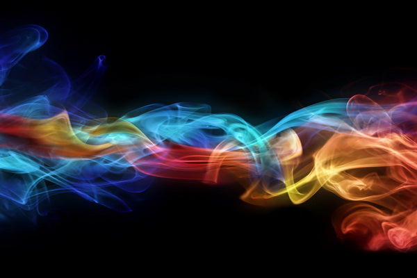 Colorful Smoke Waves on Black Background