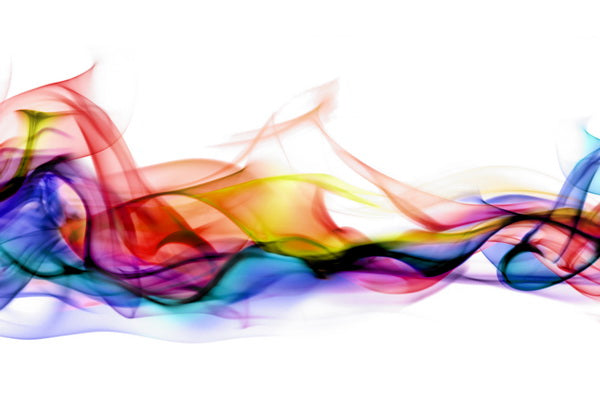 Colorful Abstract Smoke Flow on White Background