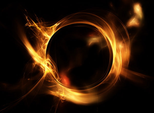 Glowing Fiery Ring in Abstract Darkness