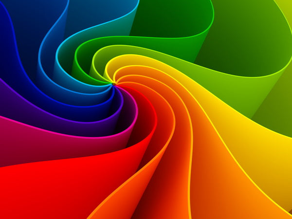 Vibrant Twisting Spiral of Rainbow Colors