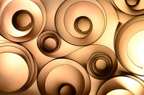 Rolled Paper Spiral Pattern in Warm Light