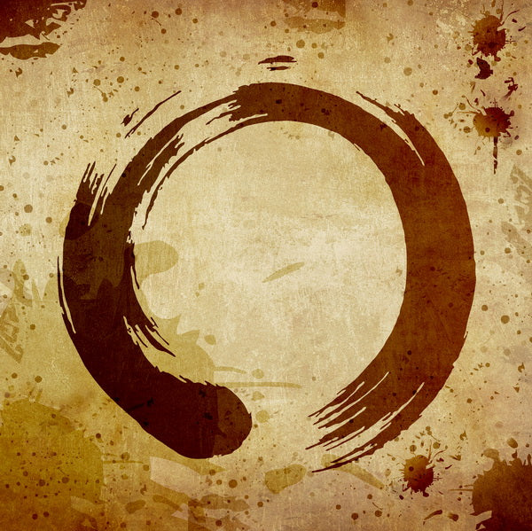 Zen Enso Circle on Vintage Grunge Background