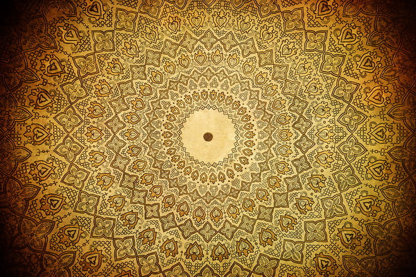 Vintage Mandala Pattern on Aged Paper Texture