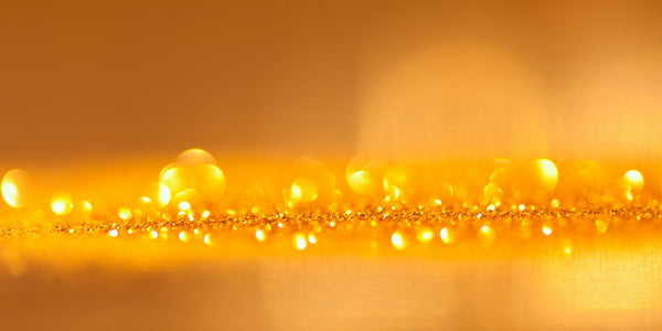 Golden Dewdrops and Bokeh Light Reflections