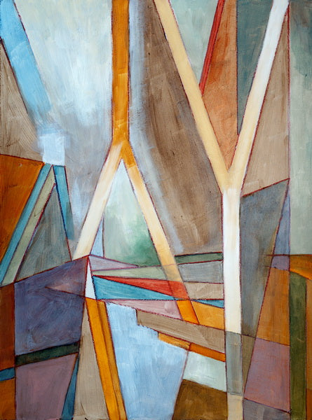 Geometric Landscape in Earth and Sky Tones