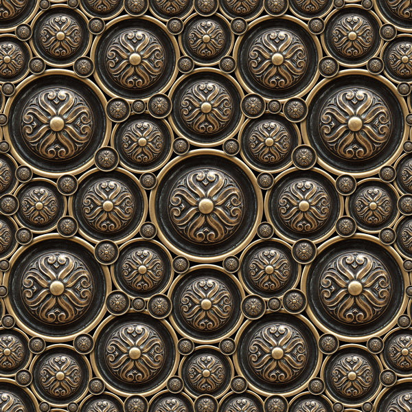 Intricate Vintage Brass Medallion Pattern