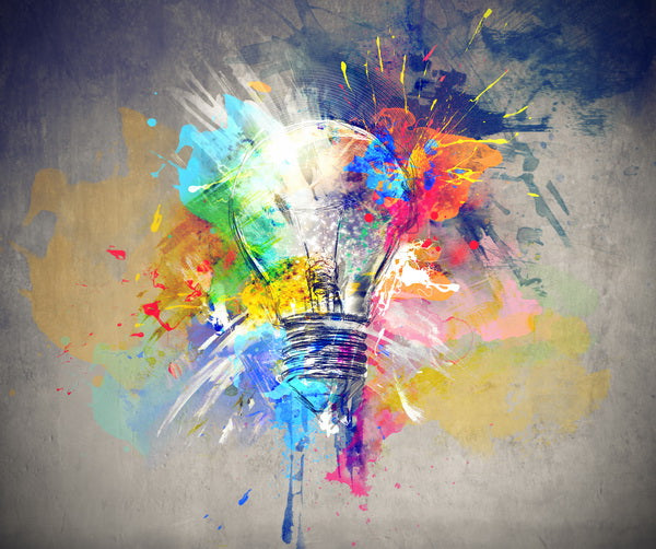Creative Explosion Inside a Colorful Light Bulb