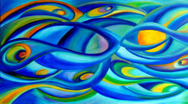 Flowing Harmony of Aquatic Hues and Light