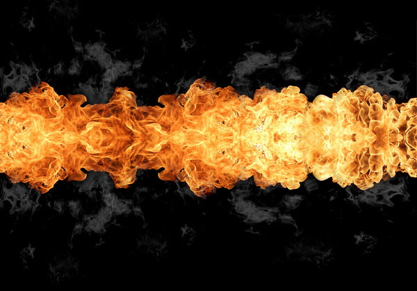 Symmetrical Blaze: A Fiery Dance of Form and Shadow