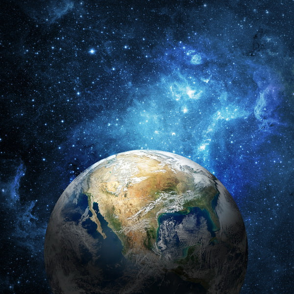 Our Pale Blue Dot: Earth Amidst a Starry Cosmic Ocean