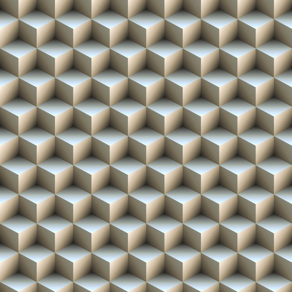 Isometric Illusion: A Repeating Pattern of 3D Cubes and Subtle Shadows