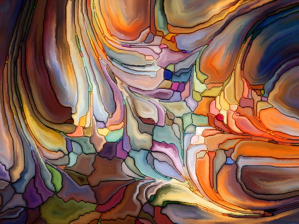 Flowing Spectrum of Colorful Stained Glass Patterns