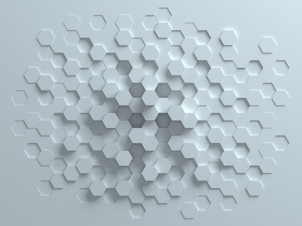 Minimalist Hexagonal Grid with Layered 3D Effect