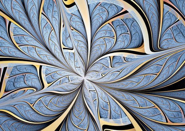Intricate Swirl of Abstract Feathers in Cool Tones