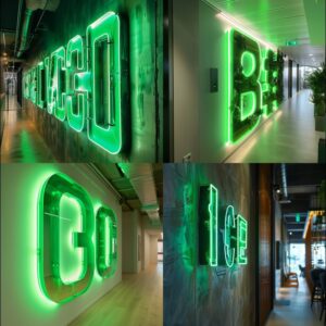 Illuminated Green Signage