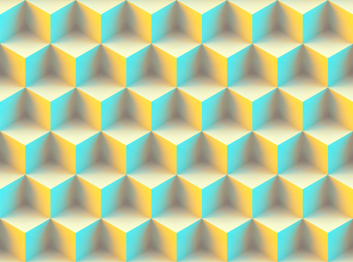 3D Pastel Cube Illusion Stretch Ceiling Design