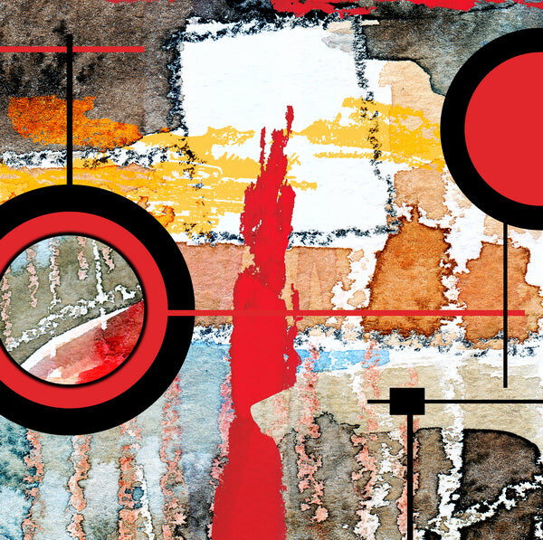 Abstract Composition in Red and Earth Tones