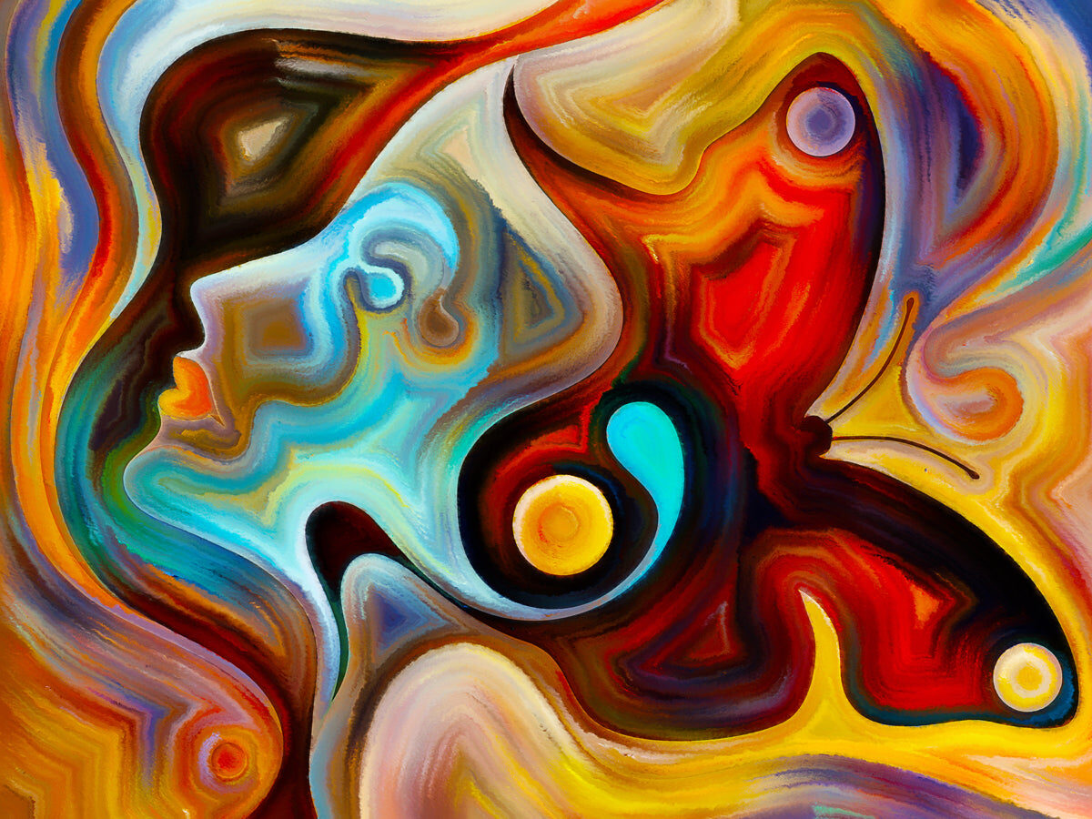 Abstract Human & Butterfly Color Fusion Art