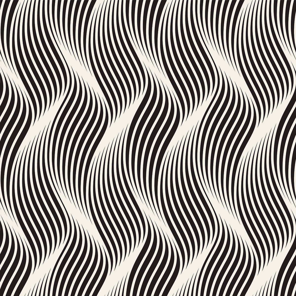 Abstract Wavy Line Stretch Ceiling – Modern Black & White Flow Pattern
