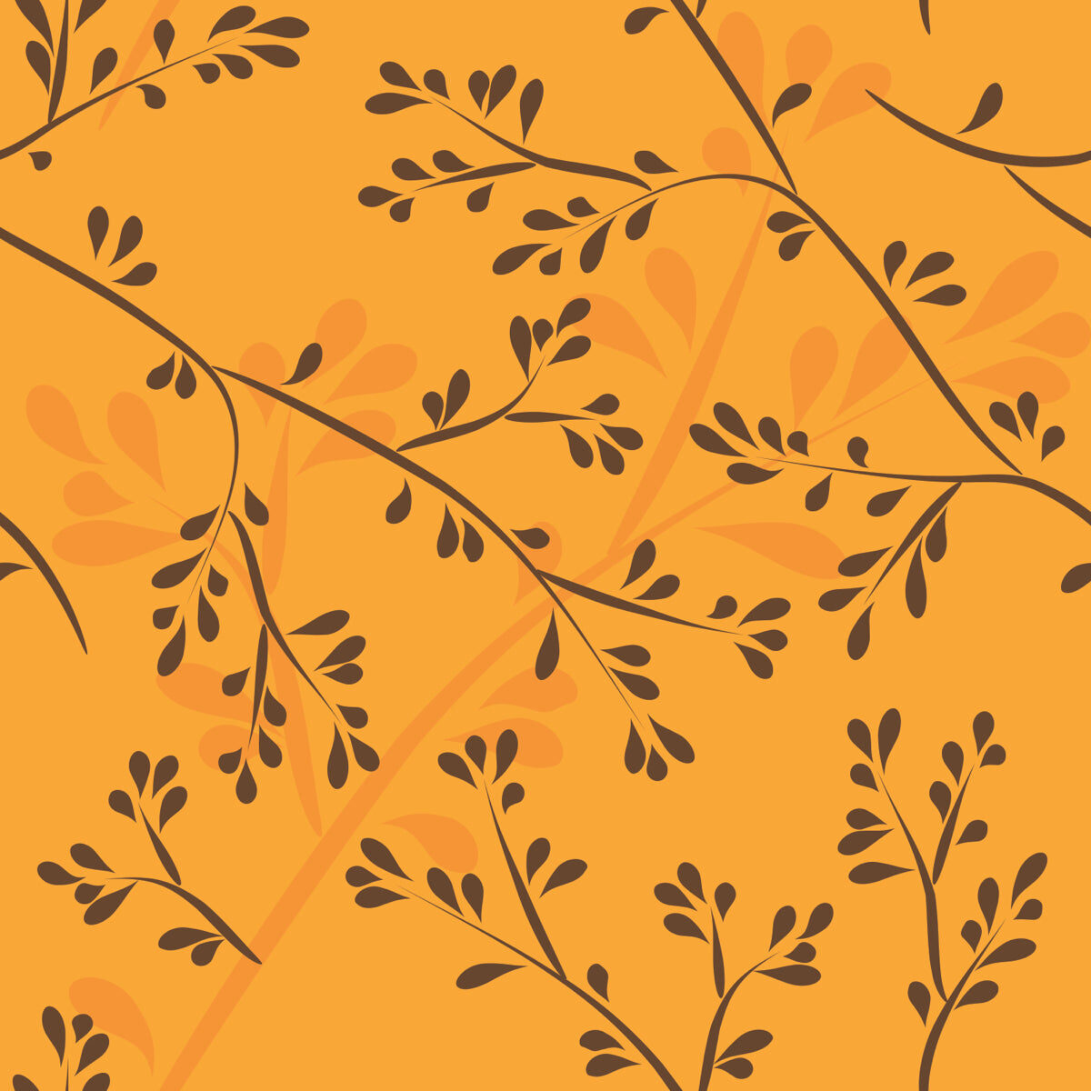 Autumn Glow Floral Stretch Ceiling – Warm Orange Botanical Design