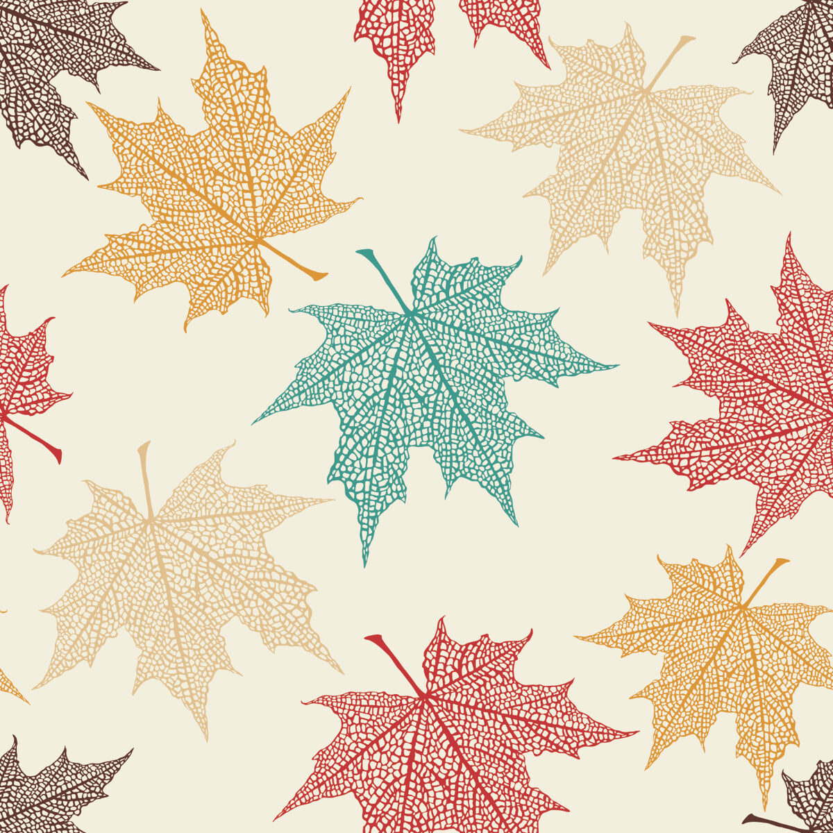 Autumn Skeleton Leaf Pattern in Soft Colors