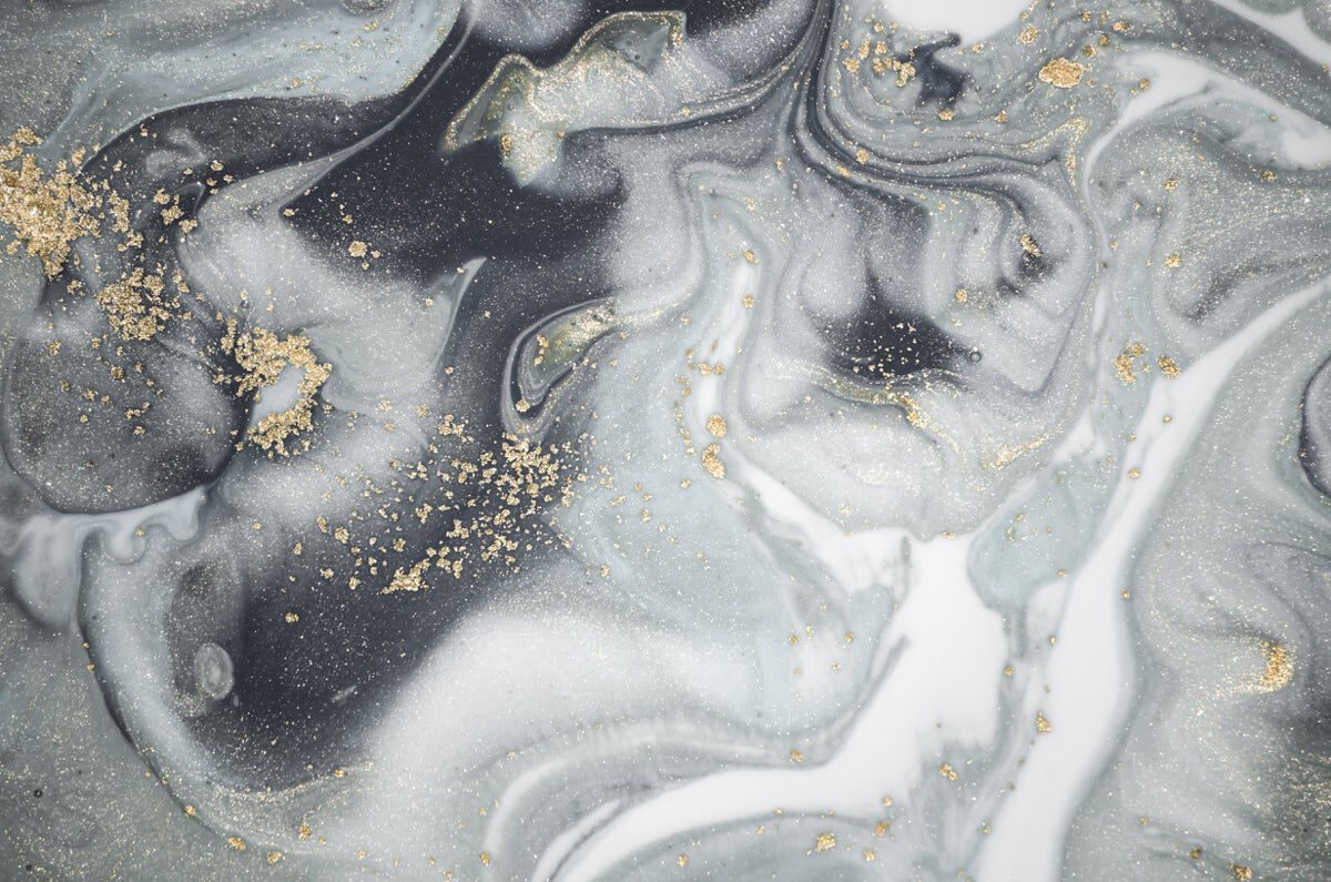 Black & White Marble Texture with Gold Flakes