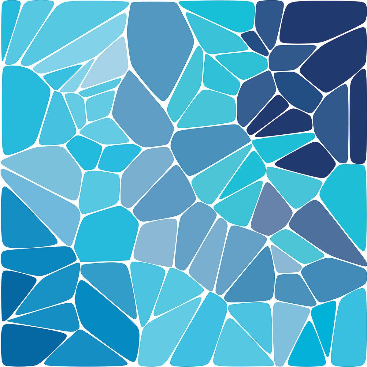 Blue Mosaic Geometric Stretch Ceiling – Modern Abstract Tile Design