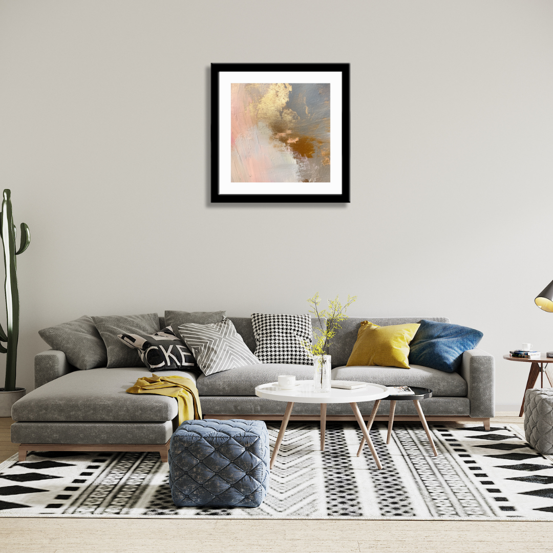 Blush & Gold Dream Abstract Textured Canvas Art