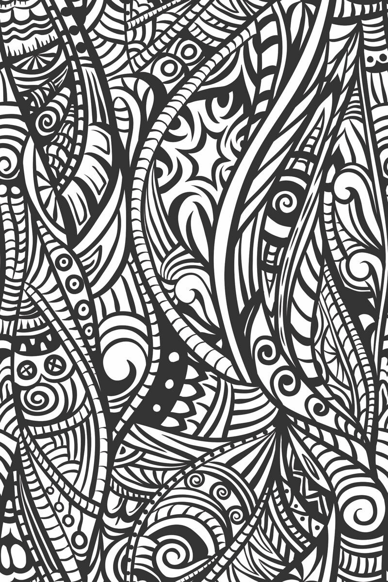 Bold Black and White Abstract Tribal Pattern