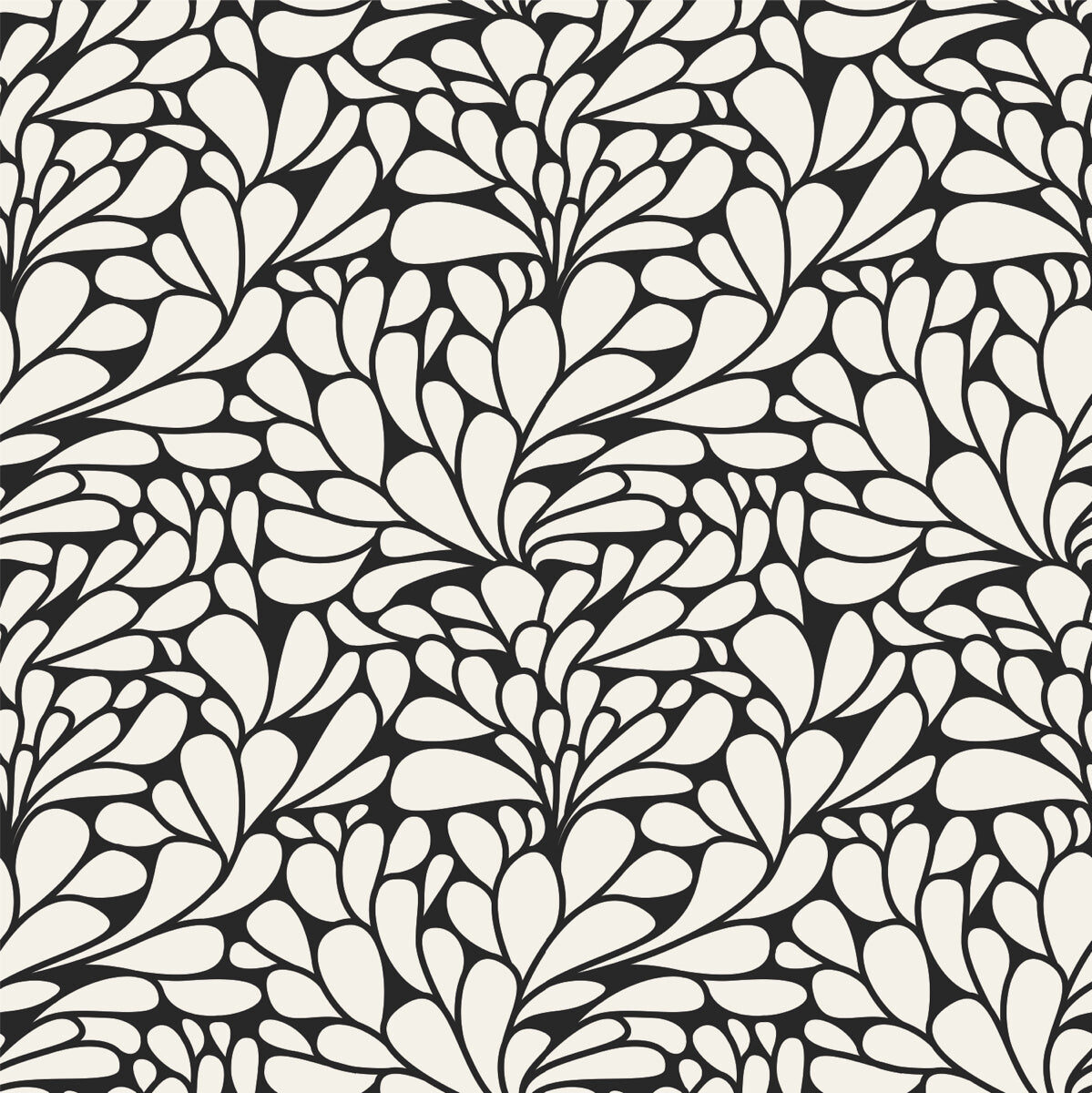 Bold Black & White Floral Pattern Design