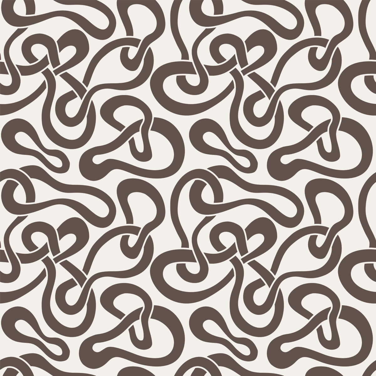 Bold Brown Interlocking Abstract Pattern