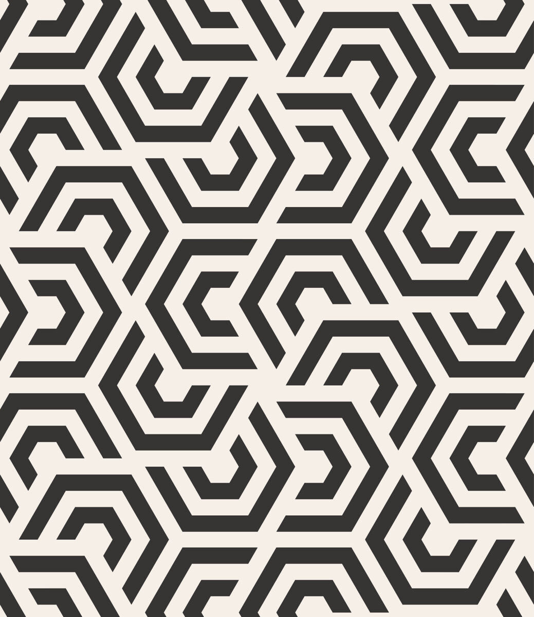 Bold Geometric Hexagon Maze Wall Pattern