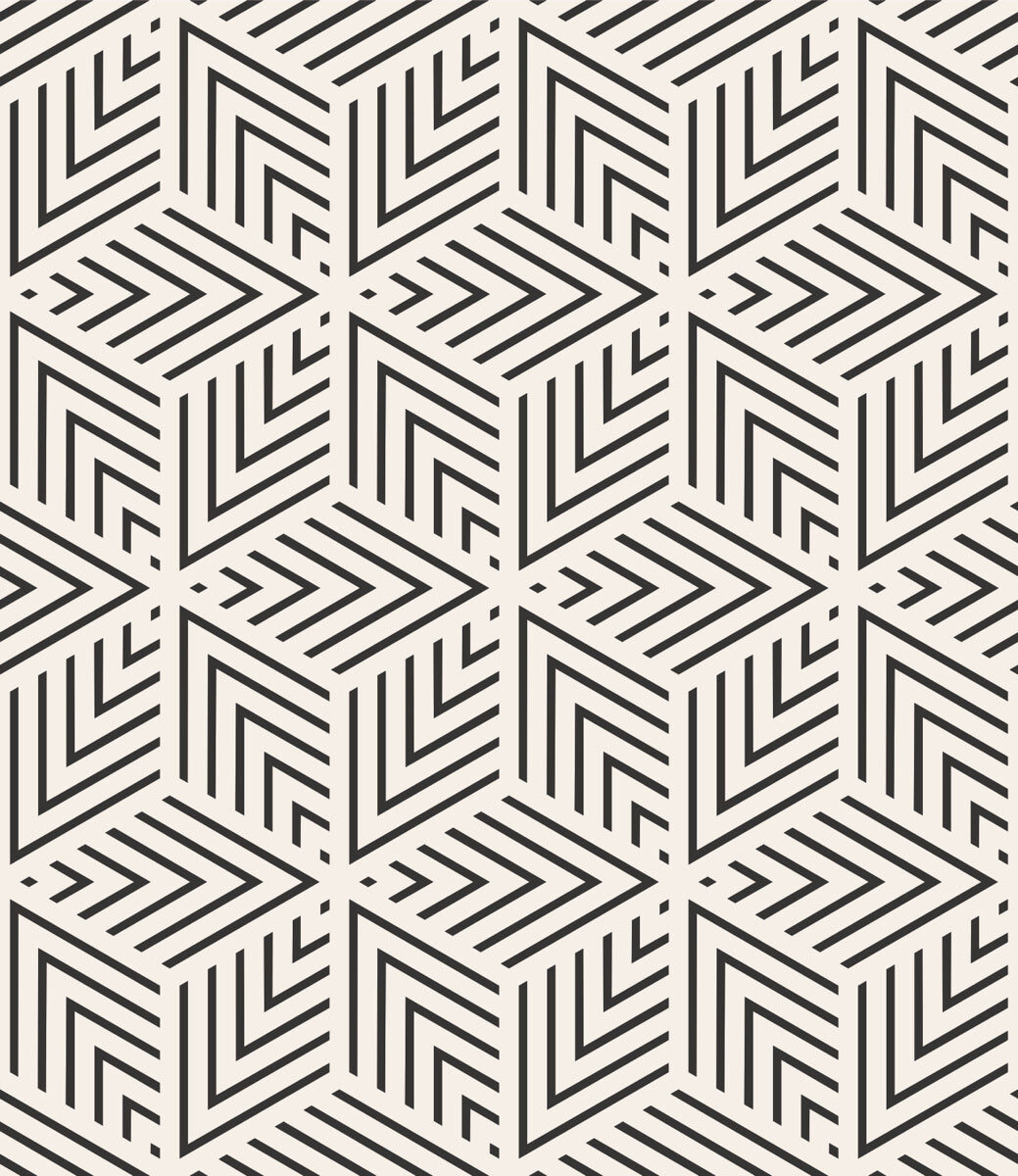 Bold Geometric Hexagonal Line Art Pattern
