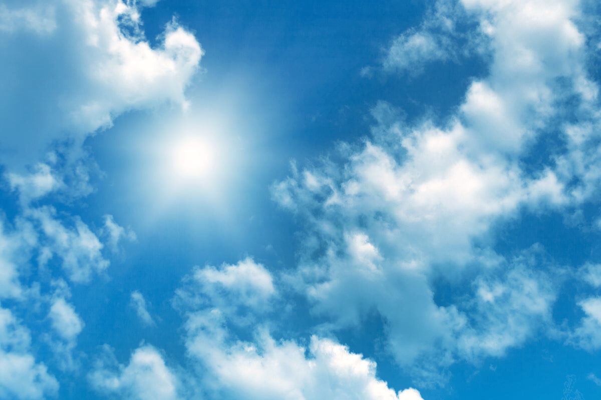 Bright Blue Sky Stretch Ceiling Design